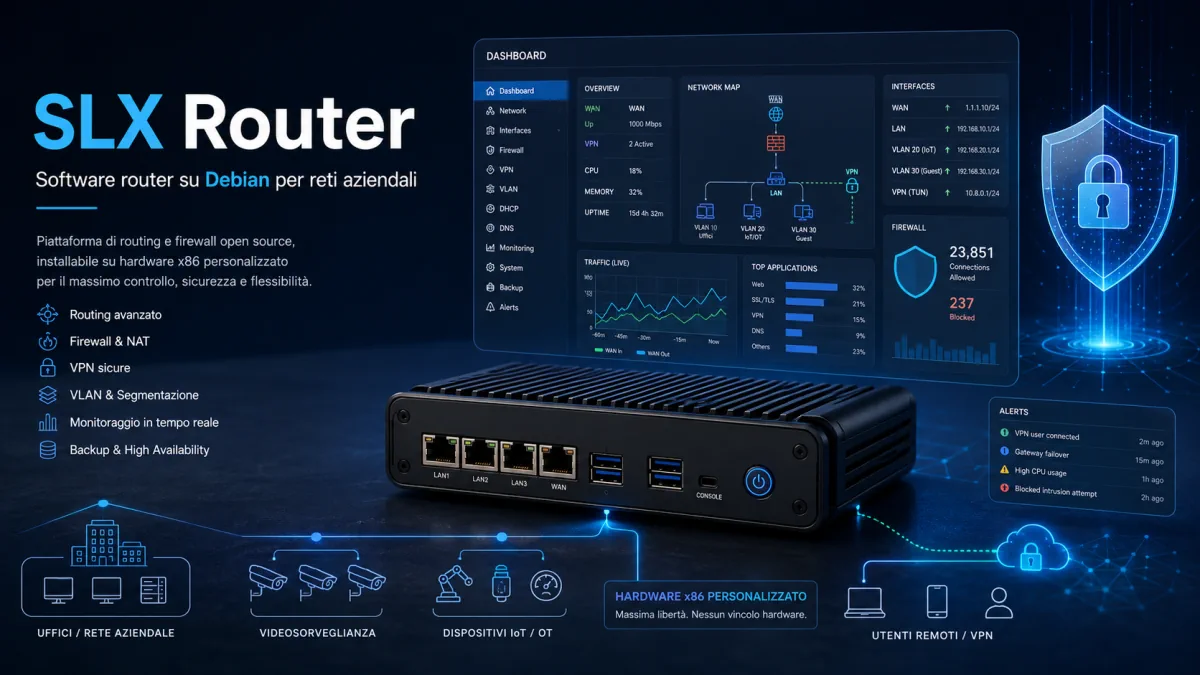 SLX Router: router professionale su Debian per firewall, VPN e VLAN